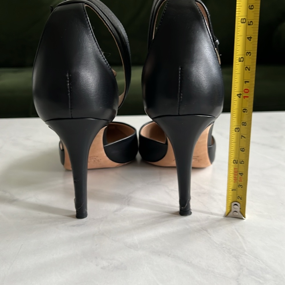 J.CREW QUINN BLACK LEATHER ANKLE CUFF PUMPS STILETTOS HEELS SIZE US 9 - Picture 10 of 11